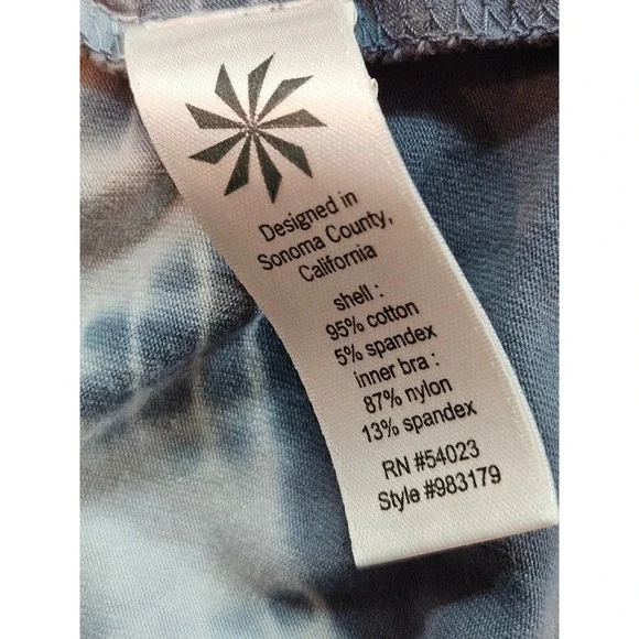 Athleta Seabreeze Maxi Tie Dye Tank Dress High Low Hem Spaghetti Straps Size XL - Picture 7 of 7